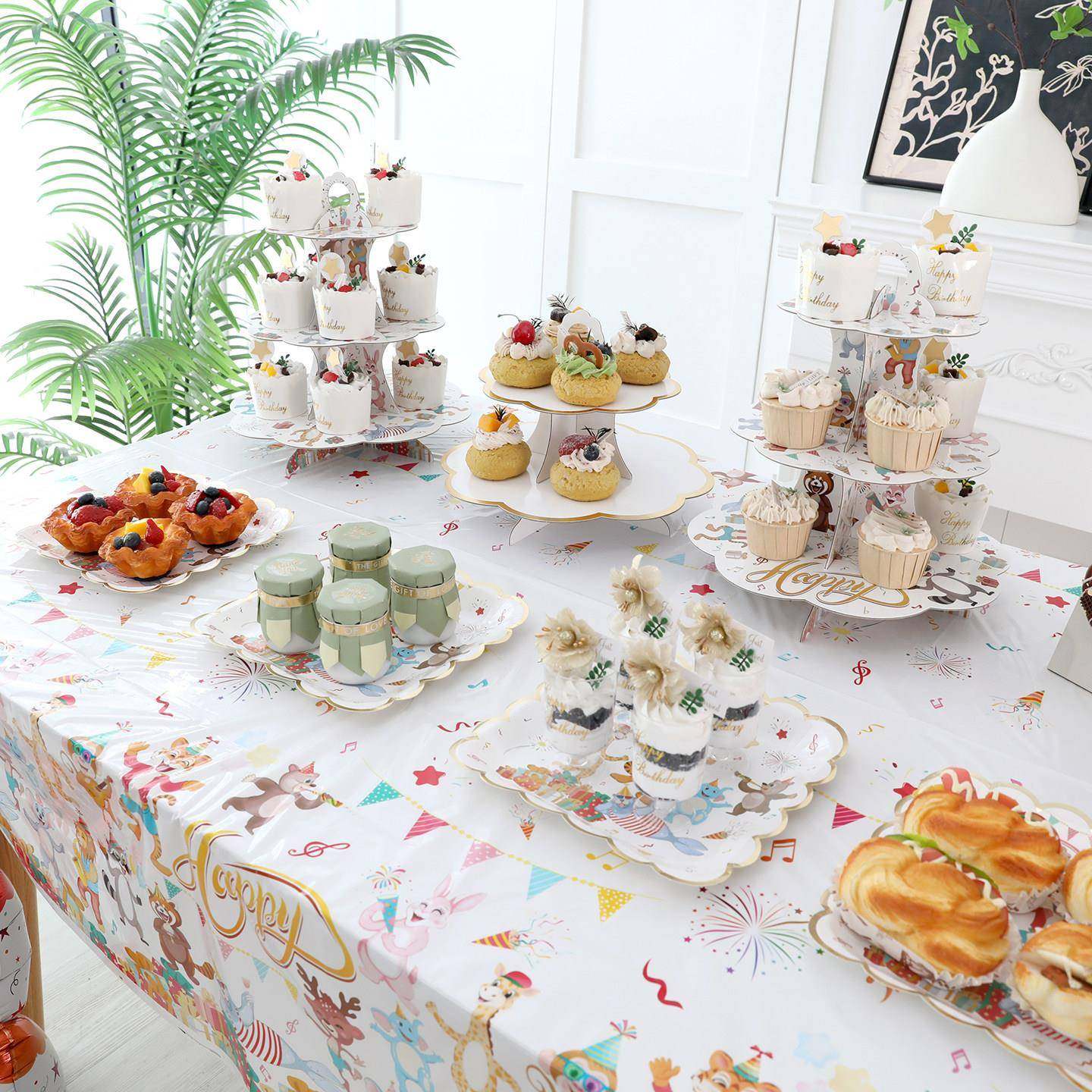 蛋糕展示架周岁生日场景布置装饰甜品台蛋糕托盘卡通三层甜甜圈摆,淘宝优惠券,粉丝福利购,淘宝优惠卷