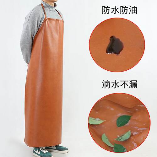 背心式耐磨防尘防水工作围裙打草用的围裙养殖屠宰长款搬运耐油污 - 图1