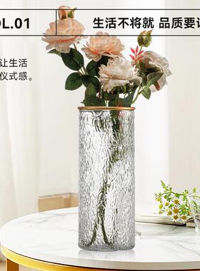 家用客厅小花创意玻璃花瓶现代绿植办公桌南天竹特大号简约植物
