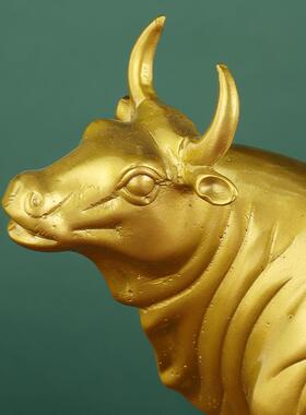 厂家铜牛摆件旺市牛华尔街牛气势如虹登高牛家居办公室摆件