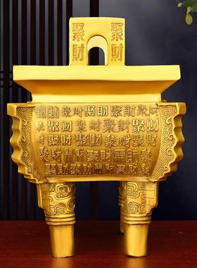 全铜香炉四方鼎铜鼎摆件鼎盛千秋铜聚财鼎家居客厅公司办公室装饰