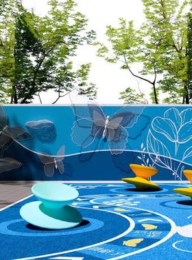 不锈钢镂空蝴蝶雕塑花园草坪景区公园林景观铁艺昆虫发光装饰摆件