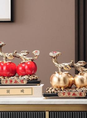 2025年新款客厅摆件旺宅摆件柿柿如意新中式乔迁之喜玄关电视酒柜