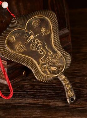 纯铜朱砂五明扇先天号令三清三皇玉皇饰品道家文创装饰随身送挂绳