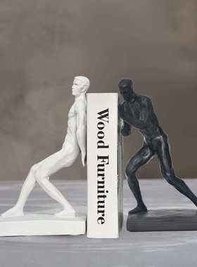 现代简约运动风人物雕塑客厅电视柜摆件书房摆设品样板房软装饰品