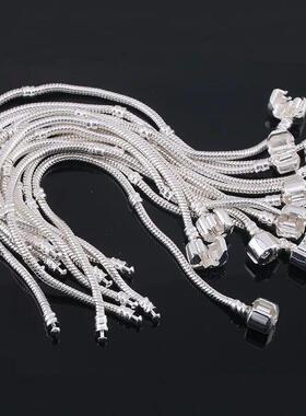 925 Sterling Silver Snake Chain DIY Charm Bracelet for Women