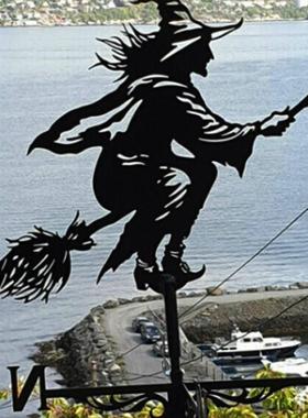 跨境猫头鹰不锈钢喷漆风向标摆件铁艺户外庭院装饰风向标一件