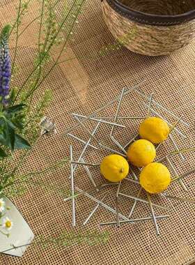 意利意不规则金属线客条镂空大果篮样板间创家JZK居厅茶几置物篮