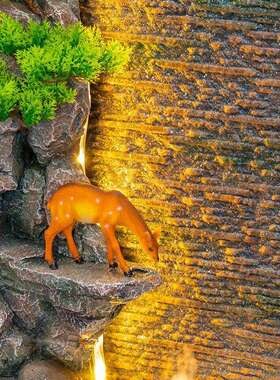 流水喷泉客AL902148厅水幕墙屏风水循水环风装饰招财轮电视柜旁边