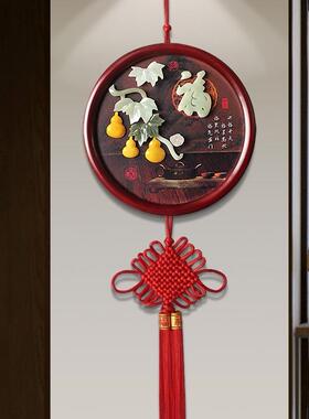 墙玄关挂饰壁客F966JS58厅墙面床头壁饰圆形墙饰福字挂件新中式墙