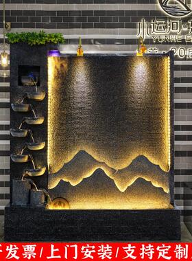 流水喷泉隔断落地摆件别墅庭院酒店宾馆装饰鱼池水幕墙屏风景观