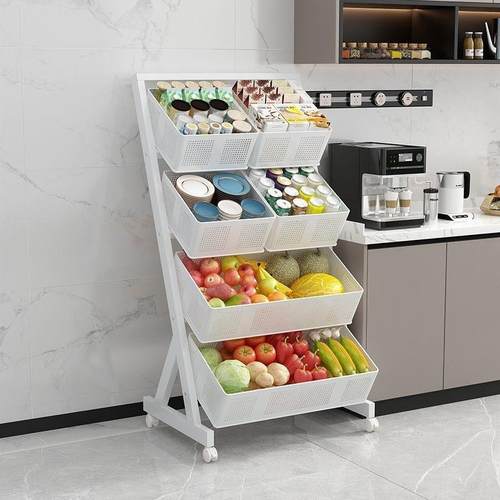 置物落地多履星A#97层果蔬菜收纳架水厨房菜篮子可移动口多功架斜 - 图0