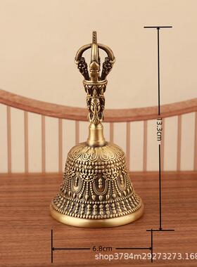 黄铜五股金刚三头降堂魔杵铃铛办公居客室厅88042玄关桌面摆件祠