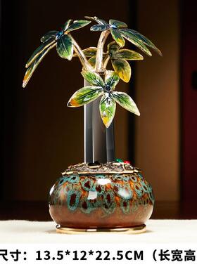 正品珐琅彩宝盆品发财树摆件招聚财客厅办公室装饰财店铺开聚业礼