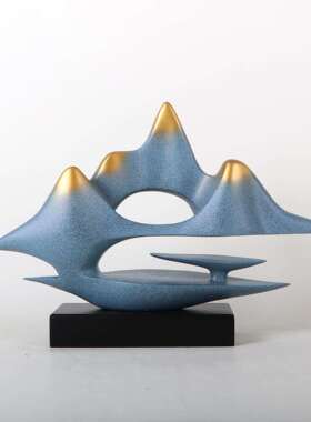 新中式创意云山摆件客厅电视柜售楼处玄关博古架桌面假山软装饰品