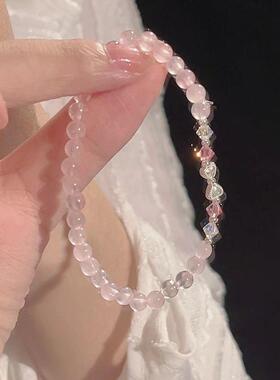 「蜜桃汽水」甜美蝴蝶结串珠手链女小众新款轻奢简约闺蜜手饰