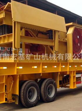 大型移动破碎站车载碎石机建筑垃圾破碎设备选矿破碎生产线