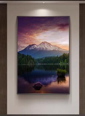 日照金山玄关装饰画 画客厅背景墙落地壁画 画高级感梅里雪山办公
