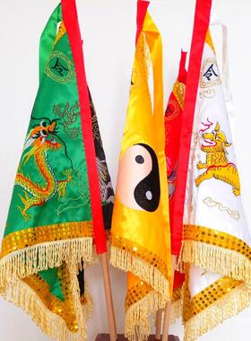 道家用令五龙旗五色品旗士令旗五行旗AL547049五方旗旗令旗底座旗