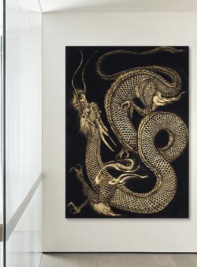定做中新吉祥龙年国风式绘画大芬村客厅玄装饰画关肌寸理大油尺挂