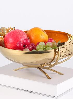 北欧简约轻奢水果盘摆件样板间展厅客厅茶几托盘置物盘艺术装饰品
