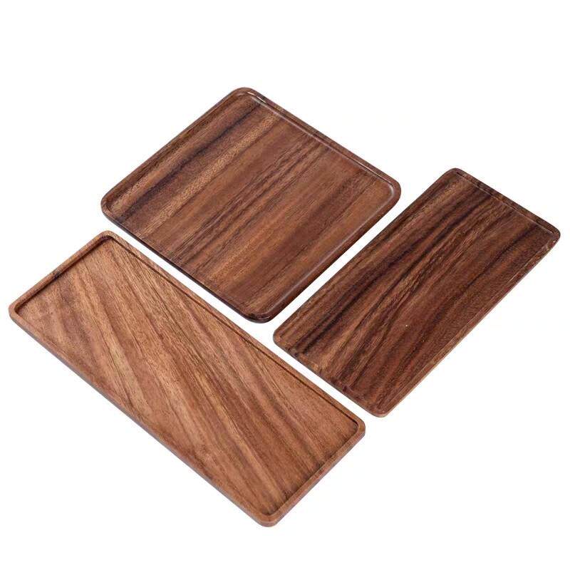 Walnut tea tray dry brewing table household simple tea table rectangular storage tea tray Kung Fu tea set AI