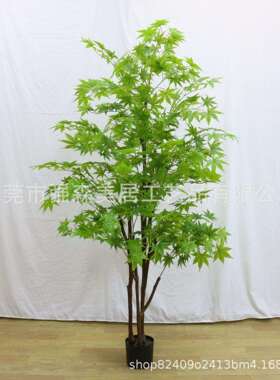 仿真枫树大型绿植绿枫树室内外庭院造景植物装饰摆放绿枫假树