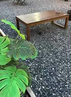 天然黑色灰色烁石水洗石铺路石庭院造景小石子庭院装饰