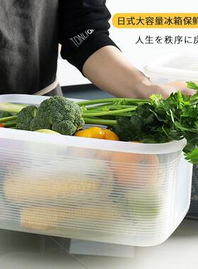 加厚大容量超大冰箱收纳盒整理冰柜用冷冻盒蔬菜水果盒