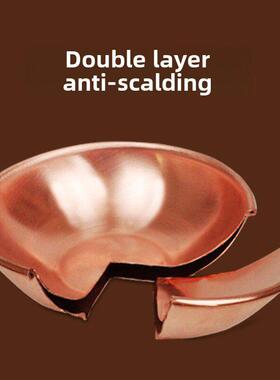 铜碗纯铜碗餐具家用饭碗铜勺铜筷子紫铜茶杯铜碗筷套装白癜克星风