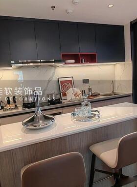 现代简约极简银色水滴电镀花器花瓶摆件客厅样板房售楼处软装饰品