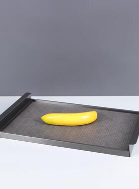 新中式简约桌面灰色托盘茶几摆件工艺品售楼处样板房软装饰品摆设