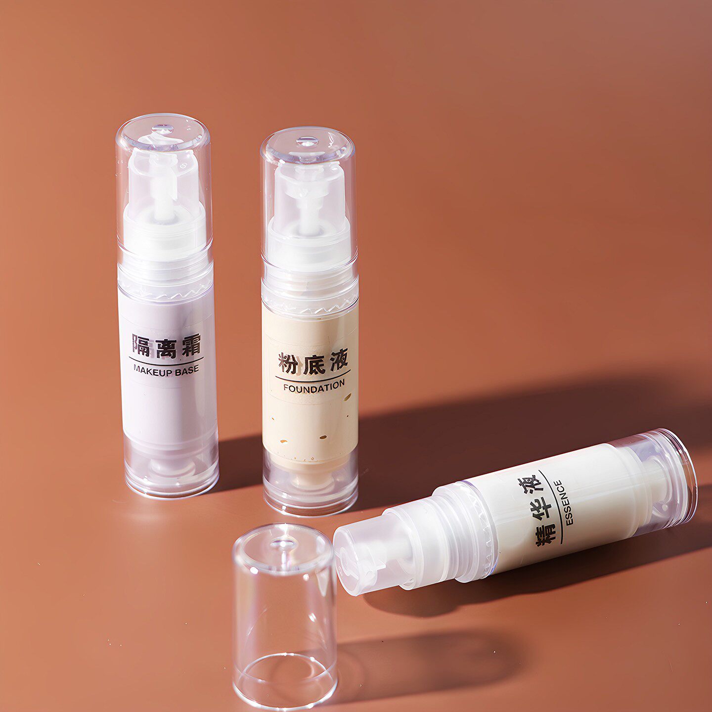 Vacuum portable travel dispensing bottle set press eye cream bottle skin care lotion face cream liquid foundation small can board the plane