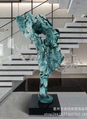 艺现代简约透明树脂雕塑客厅摆品件酒店售楼处玄工关客厅桌888面