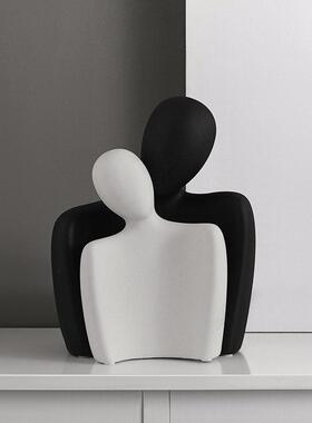 家居现简约象人物摆件电视柜酒柜玄关情侣拥抱艺术装饰品