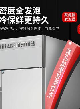 商用四六门厨混房冰柜展示柜不锈门钢冷藏独立展示柜冷冻保鲜式柜