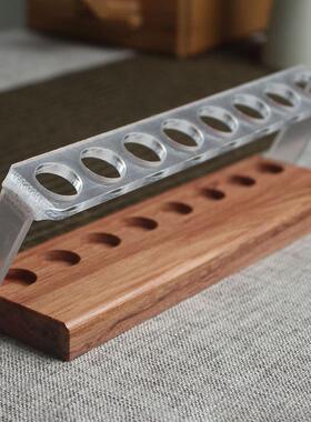 香筒展示架花梨木亚克力8孔香管陈列架沉檀线香筒支架托香道摆件