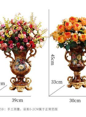 欧式奢华花客厅软装饰品美式餐桌关电视a1513185柜装玄摆件瓶台面