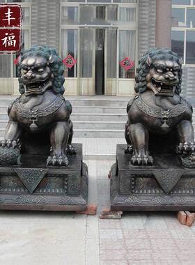 中式天安门铜狮子厂家户外铸铜动物雕塑传统铜狮子门口雕塑摆件