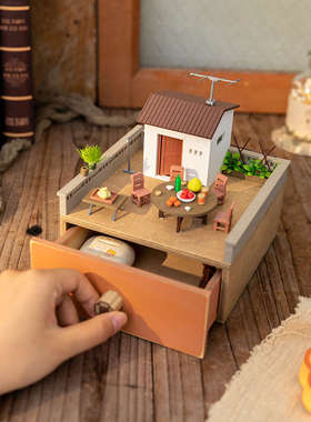 阿楹 复古怀旧艺术微缩场景小房屋情绪稳定摆件收纳中秋礼物文创