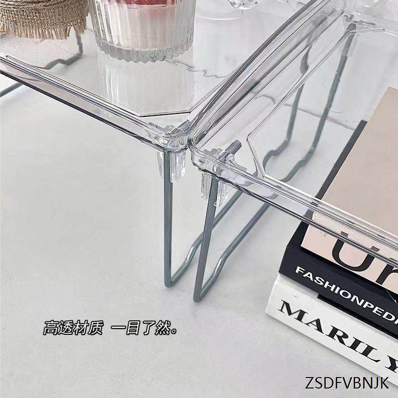 亚克力透明桌面收纳盒简约宿舍办公收纳架置物架家用可折叠增高架,淘宝优惠券,粉丝福利购,淘宝优惠卷