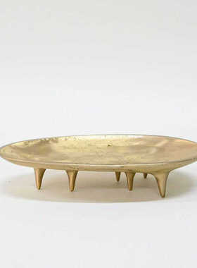 轻奢现代不规则金色果盘样板间酒店售楼处家居茶几软装饰工艺品