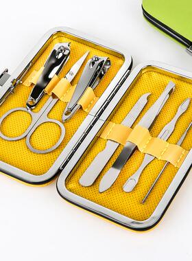 Candy-colored 7-piece nail clipper set, home beauty and nail