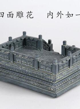 创意中式古典建筑模型台基微景观造景装饰品摆件桌面收纳盒名片座