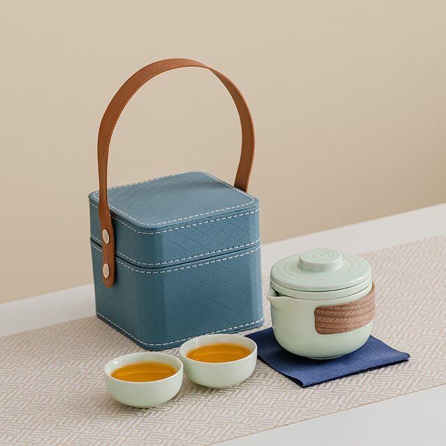 ຜູ້ຜະລິດຊຸດຊາການເດີນທາງ ceramic matte ກັບຫນຶ່ງຫມໍ້ແລະສີ່ຈອກທຸລະກິດຫ້ອງການຊທີ່ແທ້ຈິງຂອງປະທານແຫ່ງການພິມໂລໂກ້