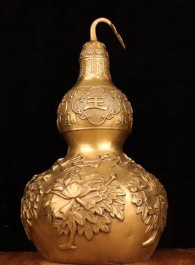 直销新款铜开盖葫芦摆件富贵玉堂家居工艺装饰品摆件吉祥富贵大号
