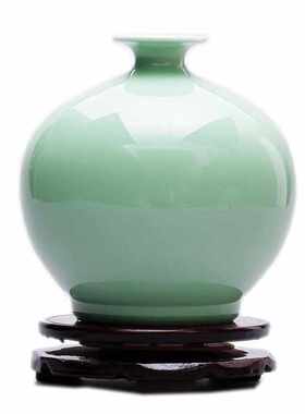 景德镇陶瓷器 影青釉仿古花瓶 中式复古客厅玄关装饰品工艺品安