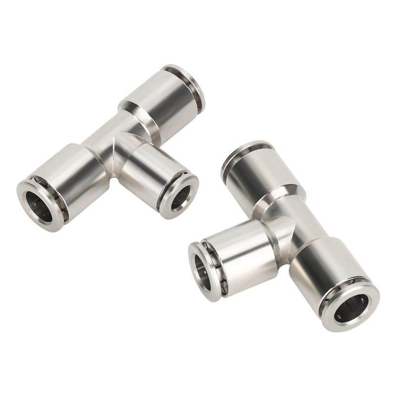 铜镀镍气动气管快速接头PU/PE/PY/PV直通三通货车PU管快插接头Y型 - 图2