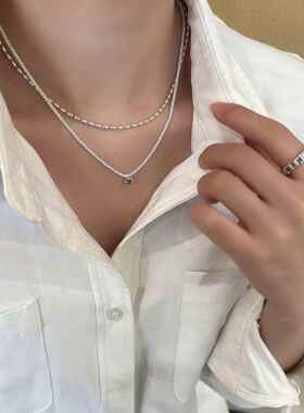 项链高级感轻奢小众小米粒串珠项链女士时尚简约小众设计感ins冷