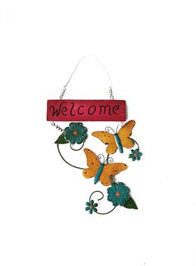 新款铁艺欢迎光临壁挂壁饰挂牌创意家居花园庭院客厅墙面装饰品